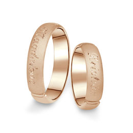 Snubní prsteny z růžového zlata, pár - 04