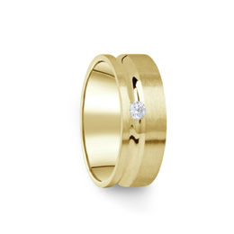 Zlatý dámsky prsteň DF 07 / D zo žltého zlata, s briliantom