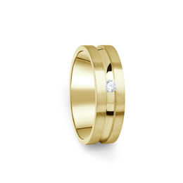 Zlatý dámsky prsteň DF 08 / D zo žltého zlata, s briliantom