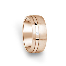 Zlatý dámsky prsteň DF 18 / D z ružového zlata, s briliantom