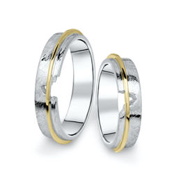 Kombinované snubní prsteny z bílého a žlutého zlata, pár - 19