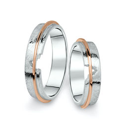 Kombinované snubní prsteny z bílého a růžového zlata, pár - 19
