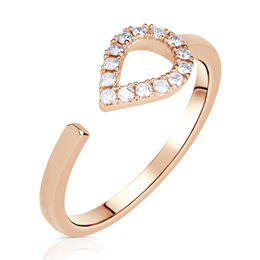 Zlatý dámský prsten DF 3587 z růžového zlata, s brilianty