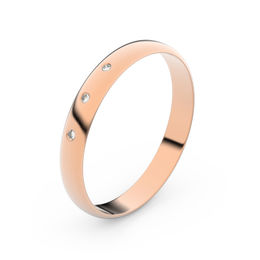 Zlatý snubní prsten FMR 4D30 z růžového zlata, S3