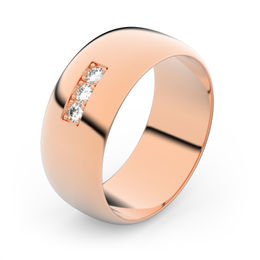 Zlatý snubní prsten FMR 3C75 z růžového zlata, S16