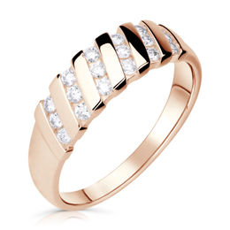 Zlatý dámsky prsteň DLR 2098 z růžového zlata, so zirkónmi