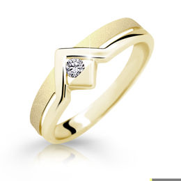 Zlatý prsten DLR 1837 ze žlutého zlata, se zirkonem