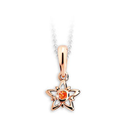 Dětský přívěsek Danfil hvězdičky C1996 z růžového zlata s kamínkem Orange