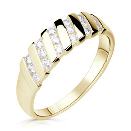 Zlatý dámský prsten DLR 2098 ze žlutého zlata, se zirkony