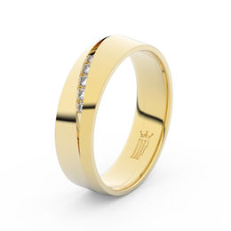 Zlatý dámský prsten DF 3034 ze žlutého zlata, s brilianty