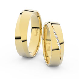 Snubní prsteny ze žlutého zlata s brilianty, pár - 3034