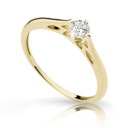 Zlatý zásnubní prsten DLR 2411 ze žlutého zlata, se zirkonem