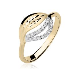 Zlatý dámský prsten DF 3115 ze žlutého zlata, s briliantem