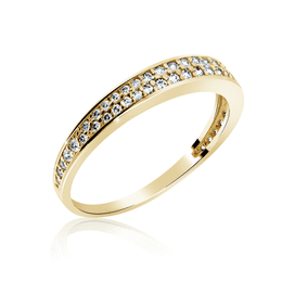 Zlatý prsten DLR 2649 ze žlutého zlata, se zirkony