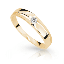 Zlatý prsten DF 1660 ze žlutého zlata, s briliantem