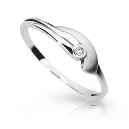 Zlatý prsteň DF 1662 z bieleho zlata s briliantom