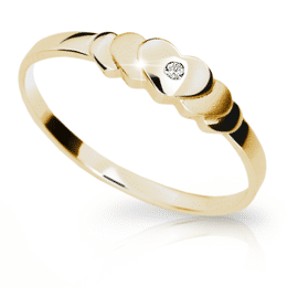 Zlatý prsten DF 1876 ze žlutého zlata, s briliantem