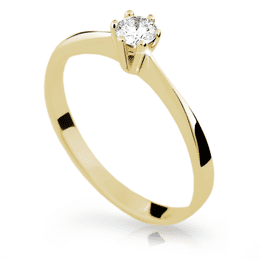 Zlatý zásnubný prsteň DF 1877, žlté zlato, s briliantom