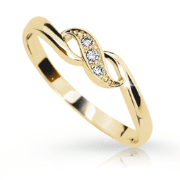 Zlatý prsteň DF 2001 zo žltého zlata, s briliantom