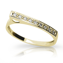 Zlatý dámský prsten DF 2003 ze žlutého zlata, s briliantem
