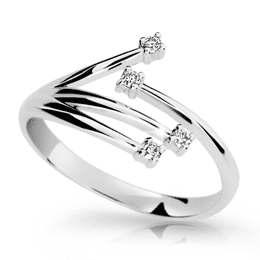 Zlatý prsten DF 2063 z bílého zlata, s brilianty