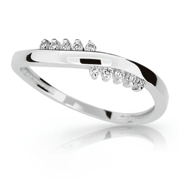 Zlatý prsten DF 2064 z bílého zlata, s briliantem