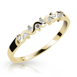 Zlatý prsten DF 2086 ze žlutého zlata, s briliantem