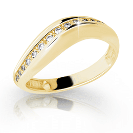 Zlatý dámský prsten DF 2131 ze žlutého zlata, s briliantem