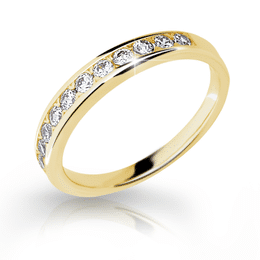 Zlatý prsten DF 2147 ze žlutého zlata, s briliantem