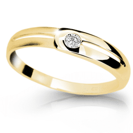 Zlatý prsteň DLR 1049 zo žltého zlata, so zirkónom