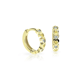 Pendientes para niños Danfil rings C3339 en oro amarillo con diamantes de imitación Amarillo