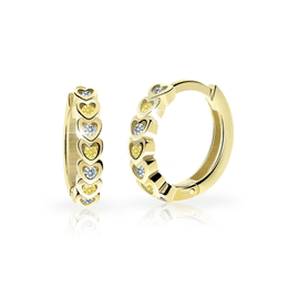 Pendientes para niños Danfil rings C3340 en oro amarillo con diamantes de imitación Amarillo