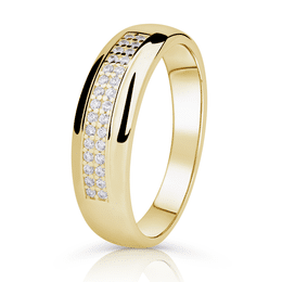 Zlatý prsten DF 2542 ze žlutého zlata, s briliantem