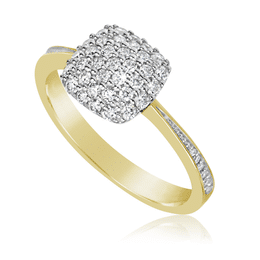 Zlatý dámský prsten DF 3198 ze žlutého zlata, s briliantem