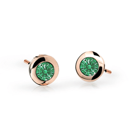 Kolczyki dziewczęce Danfil C1537 różowego, Emerald Green, puzeta