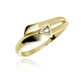 Zlatý dámsky prsteň DF 1836 zo žltého zlata, s briliantom