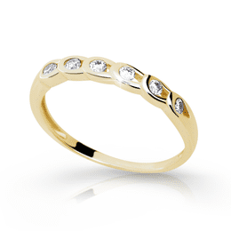 Zlatý prsten DLR 1712 ze žlutého zlata, se zirkony