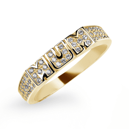 Zlatý dámský prsten DLR 3202 z e žlutého zlata, se zirkony