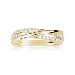 Zlatý dámský prsten DLR 3254 ze žlutého zlata, se zirkony