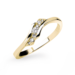 Zlatý dámský prsten DF 3051 ze žlutého zlata, s briliantem
