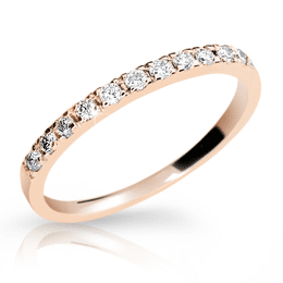 Zlatý prsteň DF 1670 z ružového zlata, s briliantom