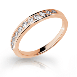 Zlatý prsteň DLR 2147 z růžového zlata, so zirkónmi