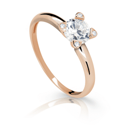 Zlatý dámský prsten DLR 2359 z růžového zlata, se zirkony