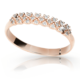 Zlatý dámský prsten DLR 2059 z růžového zlata, se zirkony