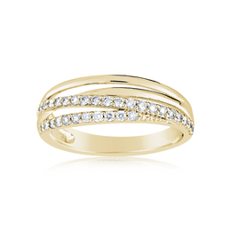 Zlatý dámský prsten DF 3352 ze žlutého zlata, s briliantem