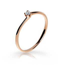 Zlatý zásnubní prsten DF 2943, růžové zlato, s briliantem