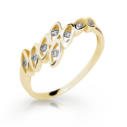 Zlatý prsten DLR 1733 ze žlutého zlata, se zirkony