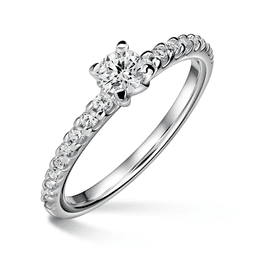 Aria | Zásnubní prsten se středovým kamenem 0.25 ct, bílé zlato, s diamanty