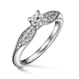 Luna | Zásnubný prsteň so stredovým kameňom 0.25 ct, biele zlato, s diamantmi