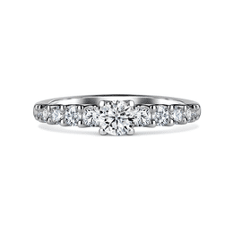 Dafné | Zásnubní prsten se středovým kamenem 0.25ct, bílé zlato, s diamanty